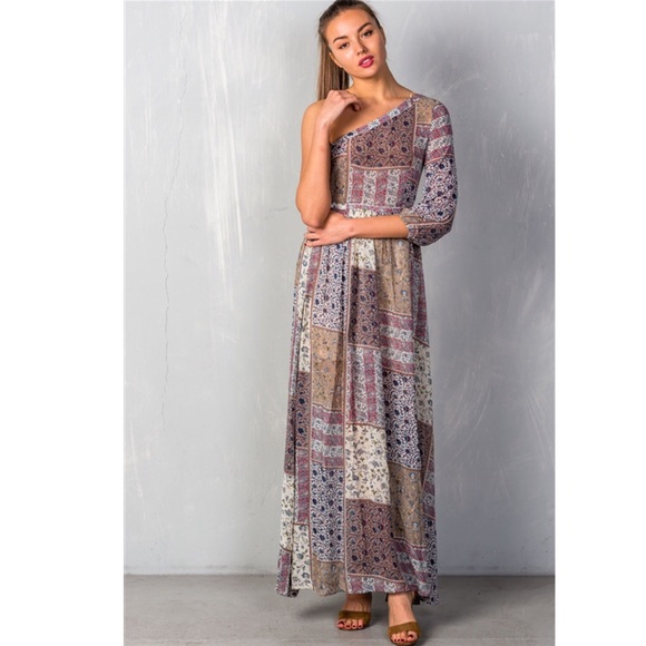 re:named Dresses & Skirts - Checker Floral Maxi Dress